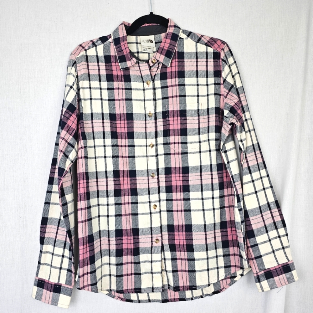 The North Face Berkeley‎ Girlfriend Plaid Shirt Pink Black Women's Size Large
